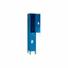 Global Industrial Double Tier Locker, 12x15x36, 2 Door Ready To Assemble, Blue 254125BL